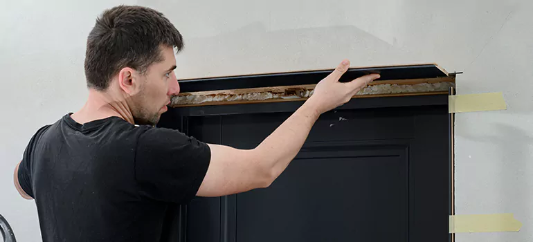Wood Door Hole Repair in Belmont, CA
